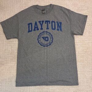 Gildan Gray Dayton T-Shirt with Blue Print